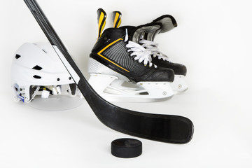 Hockey gear with copyspace