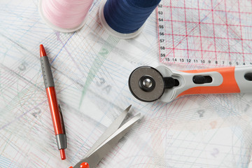 Sewing equipment background