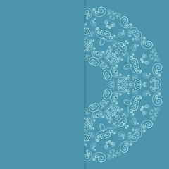 Blue card design with ornate pattern