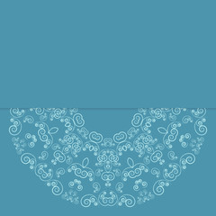 Blue card design with ornate pattern