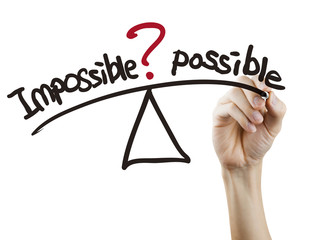 balance between impossible and possible written by hand