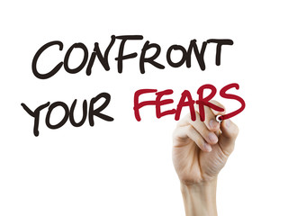 confront your fears words written by hand