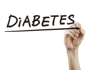 diabetes word written by hand