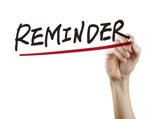 reminder word written by hand