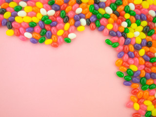 Jelly Beans Frame and Background ( Pink Background )