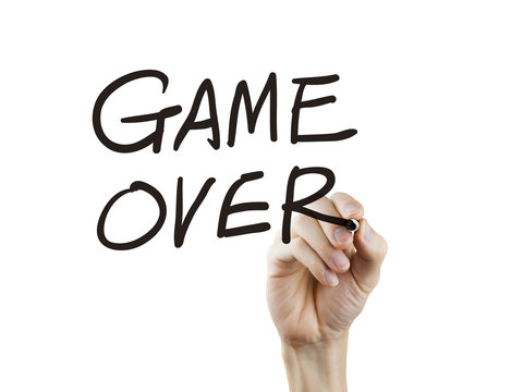 game over words written by hand