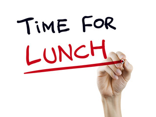 time for lunch words written by hand