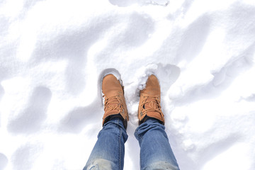 standing on snow