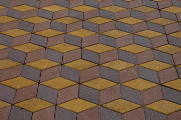 Figured paving slabs