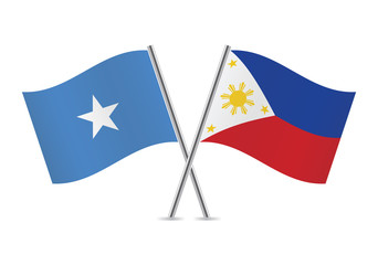 Somalia and Philippines flags. Vector illustration.