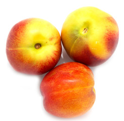peaches on a white background