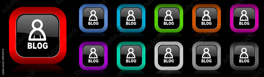 Poster blog vector icons set