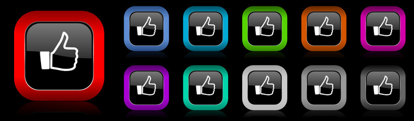 thumb up vector icons set