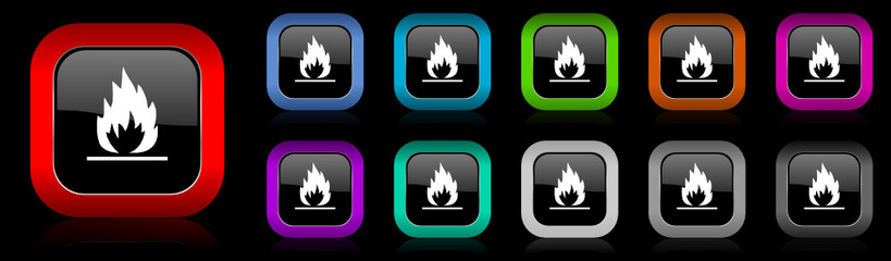 fire vector icon set