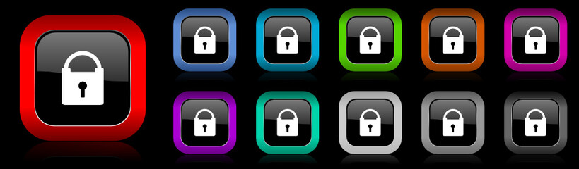 secure vector icon set