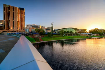 Stof per meter Adelaide City Business District, Riverbank Bridge © myphotobank.com.au