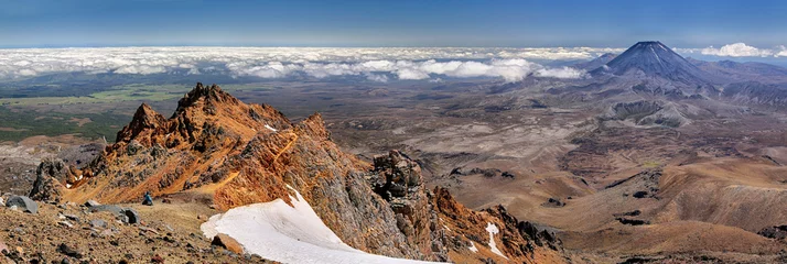 Stof per meter Panoramic view with Mt. Ngauruhoe (New Zealand) © Henner Damke