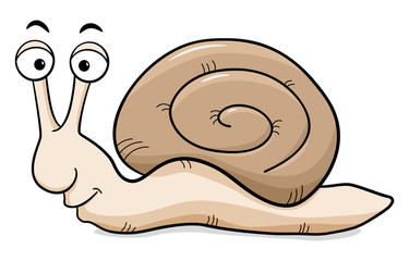 Cartoon Schnecke mit Schneckenhaus
