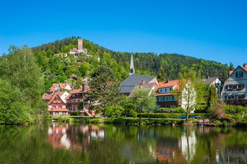 Stadtsee mit Burg Liebenzell, Bad Liebenzell