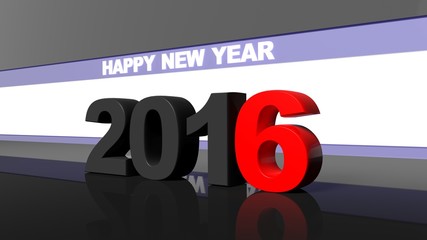 Happy new year 2016 3d design