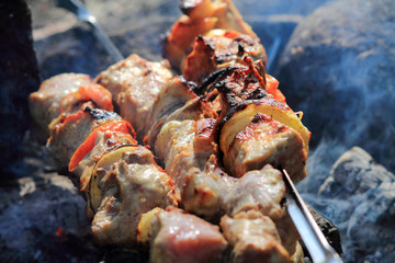 шашлык на костре