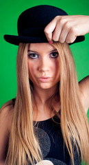 Young women with hat