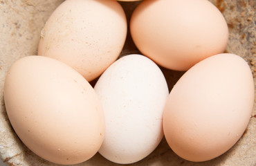 eggs in an iron ladle