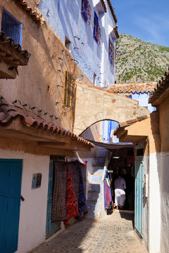 Narrow Lane Blue, Chefchaouen, Morocco