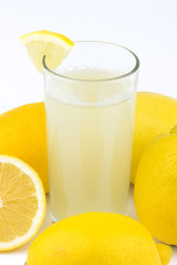 Glass of water with lemon slices