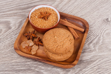 oatmeal cookies with spices and brown sugar