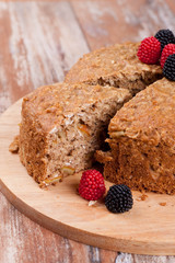 orange pie, close-up