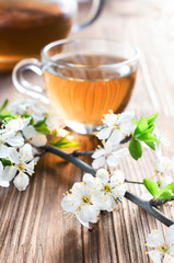 Obraz na płótnie Canvas Tea and cherry blossom