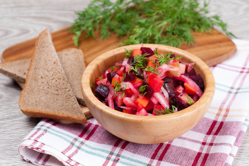 Russian beetroot salad vinaigrette