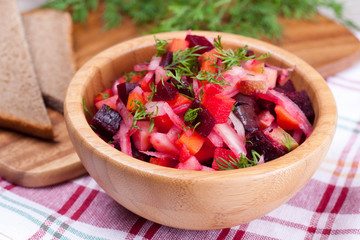 Russian beetroot salad vinaigrette