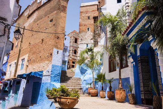 Blue White Lane, Chefchaouen, Morocco