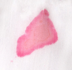 cherry juice stains on white cloth