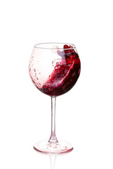 Set of glasses with red wine