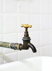 Brass faucets.