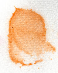 ketchup stains on white cloth
