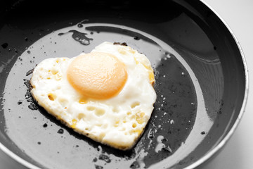Fried egg heart shape