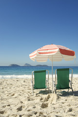 Beach Chairs Ipanema Rio de Janeiro Brazil
