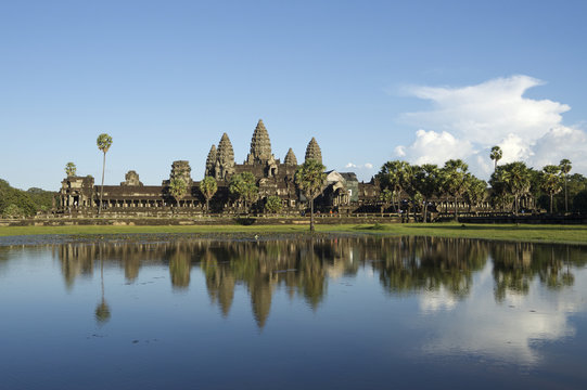 Angkor Wat Temple Complex Reflection Blue Sky