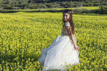 Girl with communion dress