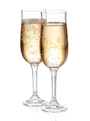 Two glasses with champagne. 