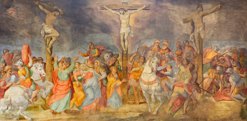 Rome - Crucifixion fresco in church Chiesa San Marcello al Corso