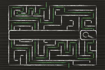 information and data overload, maze and search engine bar