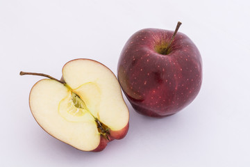 Red apples isolated on white background