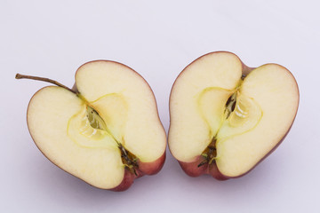 Red apples isolated on white background