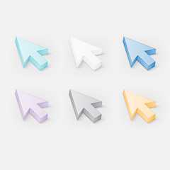 Cursor Arrow with pastel color set