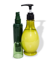 Two bottles with cosmetics